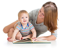 Mother reading to her child